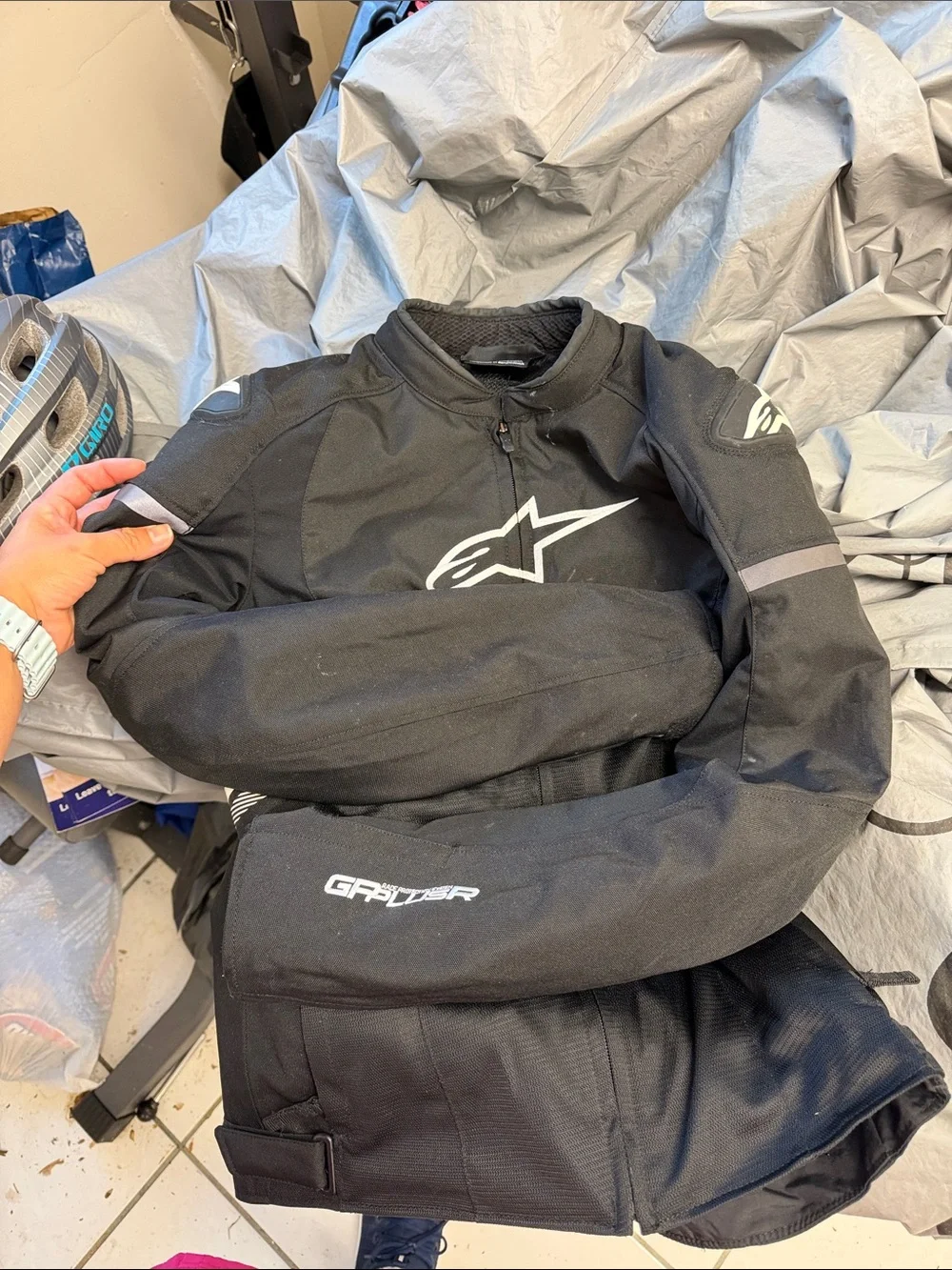 Alpinestars Black Performance Motorcycle Jacket with White Logos